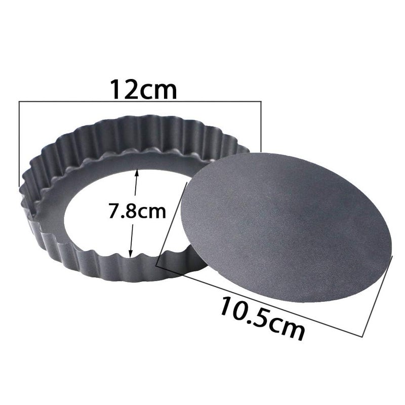 Hslife 6 Pack 5 Inch Mini Tart Pans with Removable Bottom, Nonstick Round Quiche Pan Heavy Duty Fluted Sides for Tartlets, Mousse Cakes, Dessert Baking - Image 2